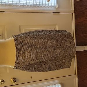 Anne Klein black & white stripe textured straight skirt fully lined size 10 EUC…